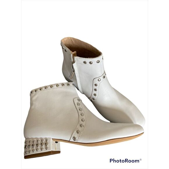 Sam Edelman White Boots “Studded” Lorin Boot 7 - Picture 1 of 8